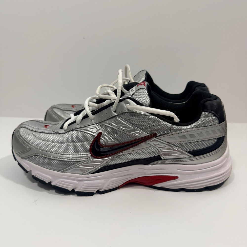 Nike Initiator Running Shoes Mens 11 Silver Black Red 394055-001 Good Sneakers